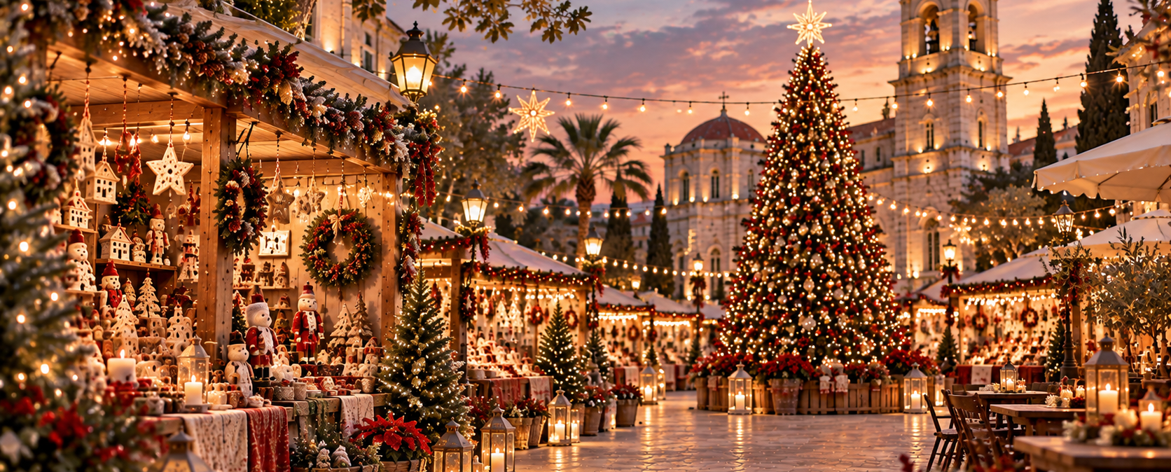 Christmas Street in Limassol, Holy Cathedral of Virgin Mary Pantanassis